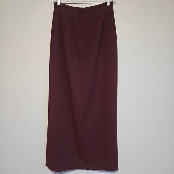 Vtg Preview Collection Maxi Skirt Size 6 Purple Front Slit High Waist Y2K Office - Picture 2 of 9